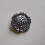 Victorian Sterling Silver Helmeted Greek Warrior God Brooch