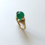 Vintage Marina B 18K Gold Chalcedony Orb Ring