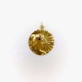 Art Nouveau 18K Gold Young Flower Girl Medallion Charm Kirsten's Corner