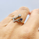 18K Gold Edwardian Diamond and Sapphire Ring Ring Kirsten's Corner