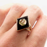 14K Onyx Grand Tour Micro Mosaic Ring Ring Kirsten's Corner Jewelry
