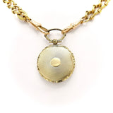 10K Gold Engine-Turned Mourning Locket with Braided Hair Pendant Kirsten's Corner