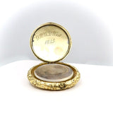 10K Gold Engine-Turned Mourning Locket with Braided Hair Pendant Kirsten's Corner