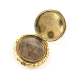 10K Gold Engine-Turned Mourning Locket with Braided Hair Pendant Kirsten's Corner