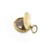 10K Gold Engine-Turned Mourning Locket with Braided Hair Pendant Kirsten's Corner