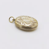 Victorian Sterling Silver Gilded Bight-cut Locket Pendant Kirsten's Corner Jewelry