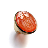 14k Gold Carnelian Intaglio Signet Ring Ring Kirsten's Corner