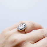 Early Victorian English 9K Gold Enamel Portrait Ring Ring Kirsten's Corner Jewelry