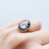 Early Victorian English 9K Gold Enamel Portrait Ring Ring Kirsten's Corner Jewelry