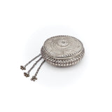 19th Century Indian Silver Repousse Oval Flower Box Box Kirsten's Corner Jewelry