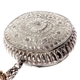 19th Century Indian Silver Repousse Oval Flower Box Box Kirsten's Corner Jewelry