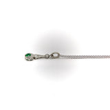 Edwardian Platinum Emerald & Diamond Pendant-Necklace Pendant Kirsten's Corner Jewelry