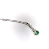 Edwardian Platinum Emerald & Diamond Pendant-Necklace Pendant Kirsten's Corner Jewelry