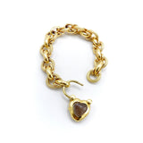 18K Gold Georgian Turquoise Heart Padlock & Bracelet Bracelet Kirsten's Corner Jewelry