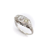 Art Deco 18K White Gold Diamond Ring Ring Kirsten's Corner Jewelry