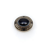 Victorian 9K Gold Banded Agate Bulls Eye Locket or Pendant Brooch Kirsten's Corner