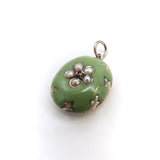 Early Victorian 14K Gold Enamel Flower Locket with Pearls & Ruby Pendant Kirsten's Corner