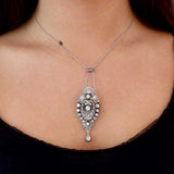 14K Gold & Sterling Silver Belle Epoque Diamond Necklace Necklaces, Pendants Kirsten's Corner