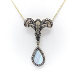 Vintage 14K Gold Diamond & Opal Necklace Necklace Kirsten's Corner Jewelry