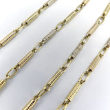 Vintage 18K Gold Handmade Spiral Bar Link Chain Chain Kirsten's Corner
