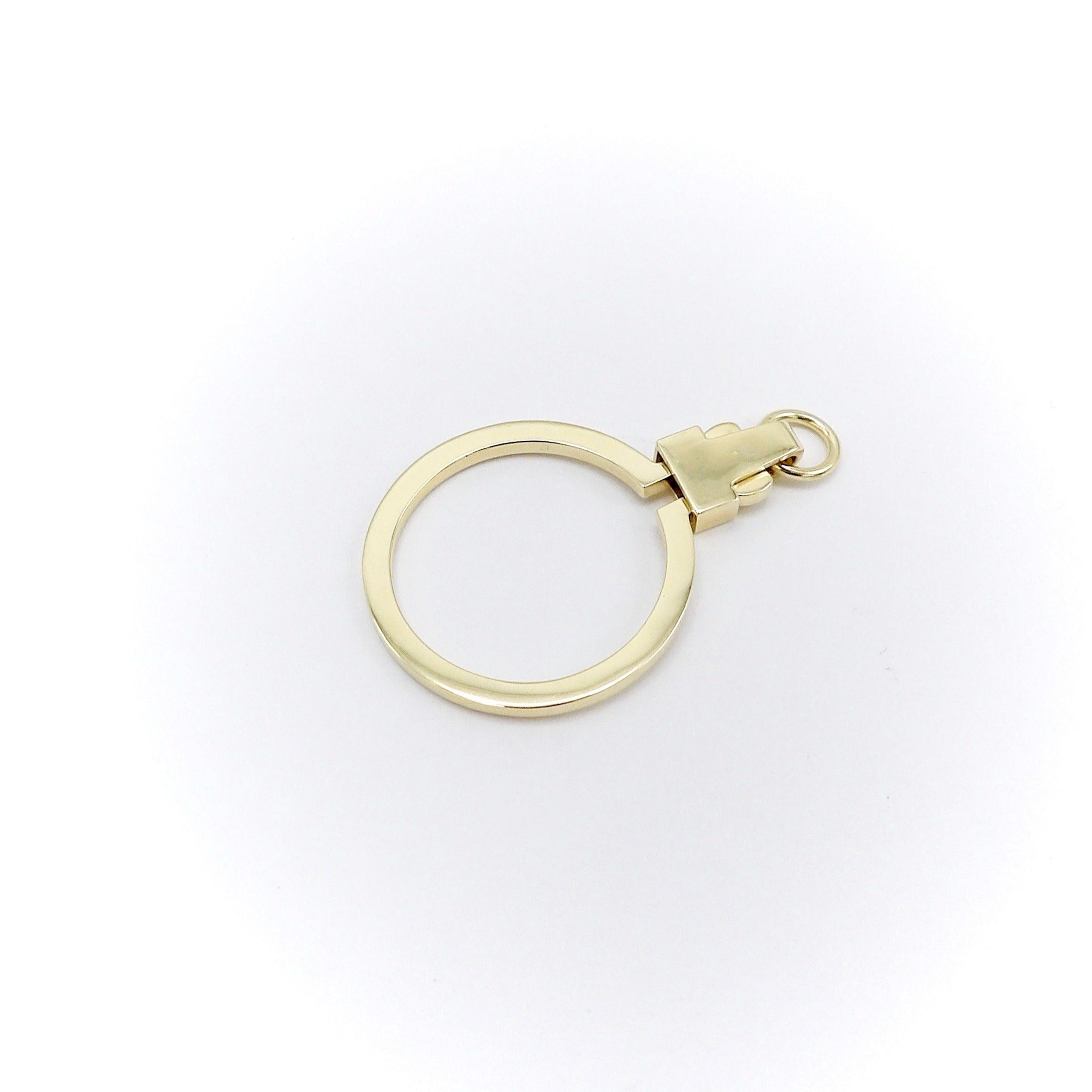 Aurora Designer - 15mm Round Circle Pendant Charm Holder 14K Gold