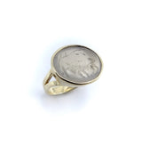 Signature 14K Gold Intaglio Ring of Bull Ring Kirsten's Corner