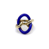 Vintage 14K Gold & Blue Enamel Lover's Knot Ring Ring Kirsten's Corner Jewelry