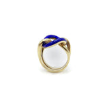 Vintage 14K Gold & Blue Enamel Lover's Knot Ring Ring Kirsten's Corner Jewelry