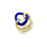 Vintage 14K Gold & Blue Enamel Lover's Knot Ring Ring Kirsten's Corner Jewelry