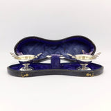 A Pair Etruscan Revival Wood & Hughes 900 Silver Salt Cellars in Original Case Objects of Virtue Kirsten's Corner Jewelry