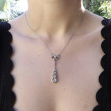 14K Gold Rose Cut Diamond Drop Necklace Necklace Kirsten's Corner