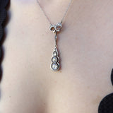 14K Gold Rose Cut Diamond Drop Necklace Necklace Kirsten's Corner
