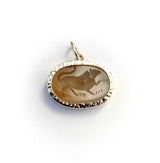 Hand Hammered 14K Gold Bezel Set Lion Intaglio Pendant Pendant, Charm Kirsten's Corner