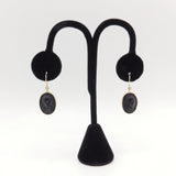 Victorian 14K Gold and Vulcanite Cameo Earrings Earrings Kirsten's Corner Jewelry