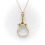 14K Gold Victorian Inspired Mechanical Hand Charm Holder Necklace Kirsten's Corner Jewelry