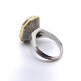 Mario Buccellati 18K White and Yellow Gold Signet Ring Ring Kirsten's Corner