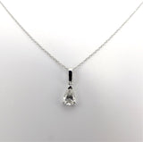 Signature Pear-Shaped Diamond Necklace with 18K Mount & 14K Gold Chain Necklace Kirsten's Corner
