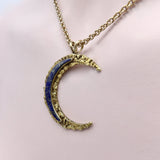 22K and 14K Gold Nugget Crescent Moon Pendant Kirsten's Corner