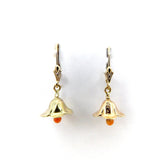14K Retro Coral Bell Dangle Earrings Earrings Kirsten's Corner Jewelry