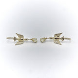 Signature 14K Gold Swallow Earrings With Pear-Shaped Yellow Sapphires Earrings Kirsten's Corner Jewelry