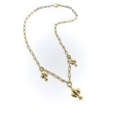 14K Gold Fleur-de-lis Necklace with Handmade Chain Necklace Kirsten's Corner