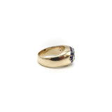 14K Victorian Era Signature Evil Eye Ring w/ Diamonds & Sapphires Ring Kirsten's Corner Jewelry