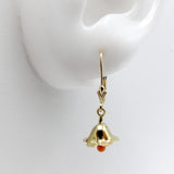 14K Retro Coral Bell Dangle Earrings Earrings Kirsten's Corner Jewelry