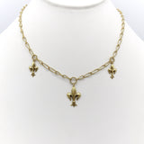 14K Gold Fleur-de-lis Necklace with Handmade Chain Necklace Kirsten's Corner