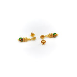 21.6K Gold Indian Cannetille Earrings with Multi Color Enamel Earrings Kirsten's Corner Jewelry