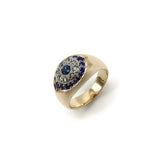 14K Victorian Era Signature Evil Eye Ring w/ Diamonds & Sapphires Ring Kirsten's Corner Jewelry
