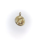 14K Gold Victorian Inspired Signature Egyptian Vulture Pendant-Charm Pendant, Charm Kirsten's Corner