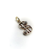 Edwardian Platinum & 14K Gold Dollar Sign or 'S' Pendant w/ Diamonds Pendant charm