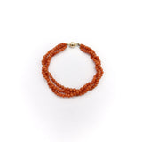 Triple Strand Victorian Salmon Coral Bracelet with 14K Gold Clasp Bracelet Kirsten's Corner