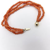 Triple Strand Victorian Salmon Coral Bracelet with 14K Gold Clasp Bracelet Kirsten's Corner